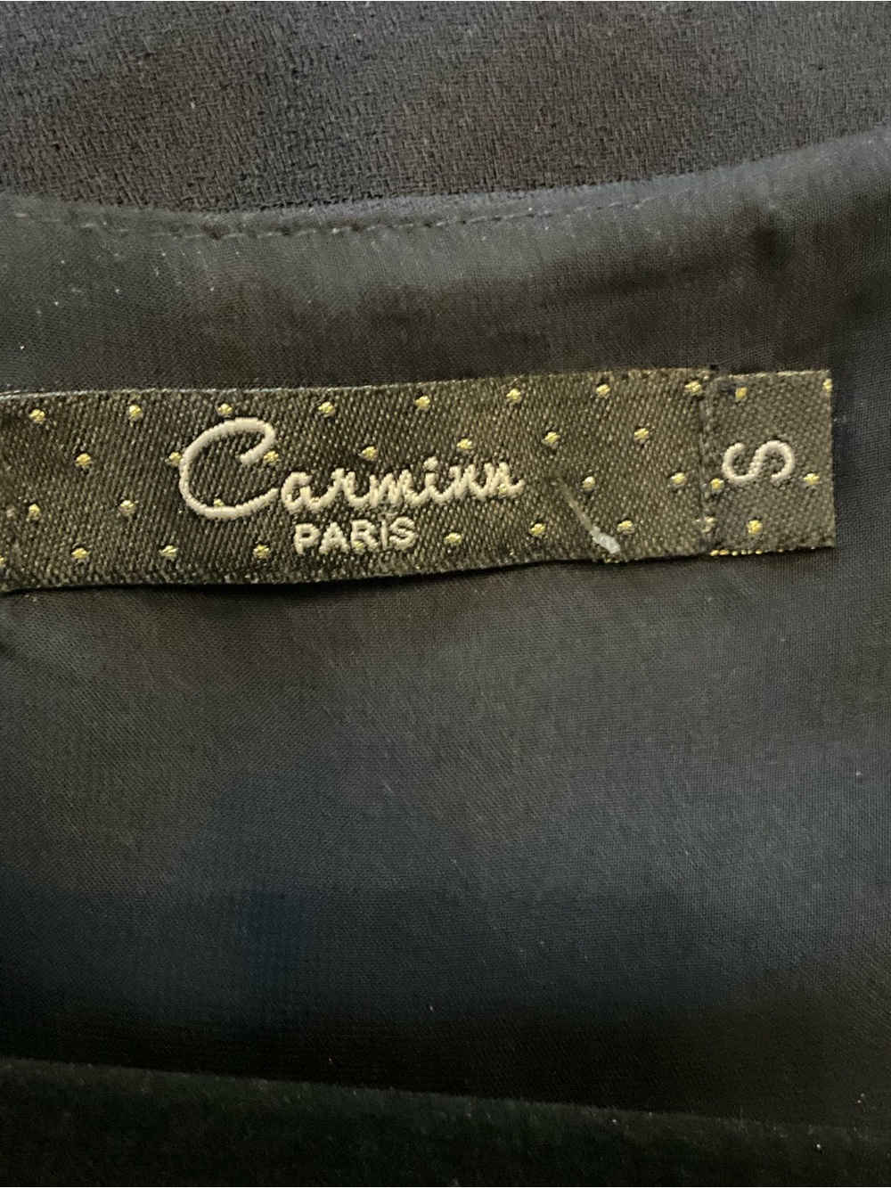 Carmínn Embroidered Navy V-Neck Women's shift dress - Picture 4 of 4